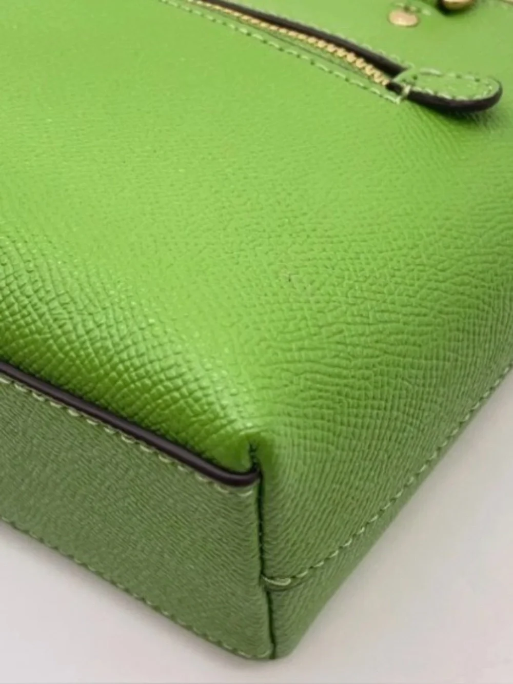 Coach Green Pebbled Leather Mini Satchel with Crossbody Strap